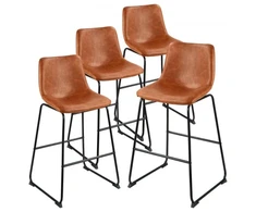 Sofa VEVOR Baro taburetės, 4 vnt., 65 cm, su atkalte, rudos