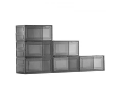 Koduva VEVOR batų dėžės, 6 vnt., skaidrios juodos, 34 x 25 x 18,4 cm