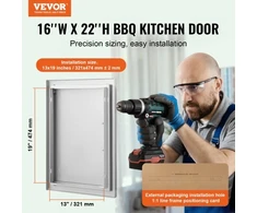 Koduva VEVOR BBQ prieigos durelės, 407 x 559 mm, viengubos, nerūdijančio plieno, įleidžiamos