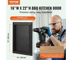 Koduva VEVOR BBQ prieigos durelės, 415 x 570 mm, vienos, įleidžiamos, juodos