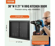 Koduva VEVOR BBQ prieigos durelės, 762x533 mm dvigubos lauko virtuvės durelės