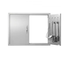 Koduva VEVOR BBQ prieigos durelės 787 x 609 mm, dvigubos lauko virtuvės durelės, nerūdijančio plieno įleidžiamos
