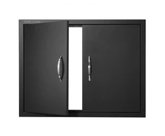 Koduva VEVOR BBQ prieigos durelės, 788x610 mm, dvigubos lauko virtuvės durelės, juodos