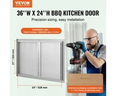 Koduva VEVOR BBQ prieigos durelės 914 x 610 mm, dvigubos nerūdijančio plieno įleidžiamos durys