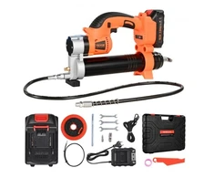 Koduva VEVOR belaidis tepimo pistoletas, 8000 PSI, 20 V, su 2,0 Ah baterija, LED šviesa, 30 colių žarna ir dėklu