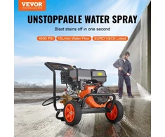 VEVOR Benzininis aukšto slėgio plovimo įrenginys, 4400 PSI, 15 l/min, su variniu siurbliu ir 5 purkštukais