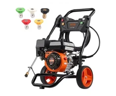 VEVOR Benzininis aukšto slėgio plovimo įrenginys, 3400 PSI, 2,6 GPM, su aliuminio siurbliu, 5 purkštukų rinkiniu