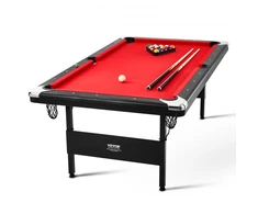Koduva VEVOR biliardo stalas VP79, 213 cm, raudonas ir juodas