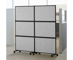 Koduva VEVOR biuro pertvara, 2 panelių laisvai pastatoma pertvara, šviesiai pilka