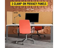 Koduva VEVOR biuro stalo pertvara 60'' privatumo panelė, 3 panelių akustinė pertvara, geltona