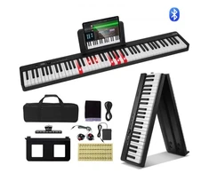 Koduva VEVOR BX-20 88 klavišų sulankstomas skaitmeninis pianinas, juodas