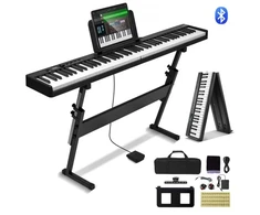 Koduva VEVOR BX-20 nešiojamas skaitmeninis pianinas, Bluetooth ir MIDI, juodas