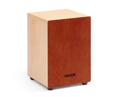 Koduva VEVOR cajon būgnas G12-A1, natūralios medienos / raudonas, 305 x 305 x 430 mm