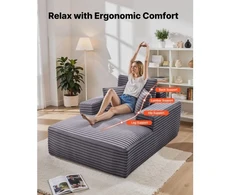 Sofa VEVOR Chaise lounge kėdė 8035, pilka, 1380 x 1500 x 700 mm