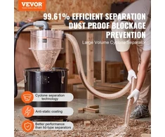 Koduva VEVOR cikloninis dulkių separatorius, 4" retrofit, 2" jungtis, tinka 18,9–37,85 l talpai