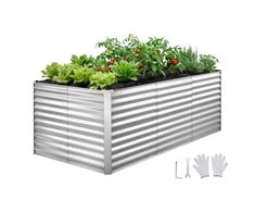 Koduva VEVOR cinkuota paaukštinta sodo lysvė, 2400 x 1200 x 860 mm, stačiakampė metalinė lysvė