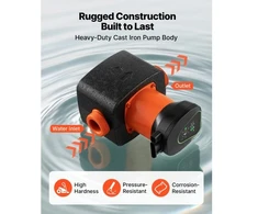 Koduva VEVOR cirkuliacinis siurblys LPS25-11PA/180, 117 l/min, 11 m, ketaus, sriegis