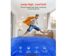 Koduva VEVOR crash pad vaikams, 1500 x 1500 mm, mėlynas, su putų blokais ir plaunamu užvalkalu