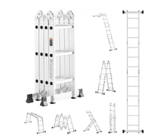 Koduva VEVOR daugiafunkcė sulankstoma kopėčios, KMP403, 7-in-1, 3,7 m, 149,7kg