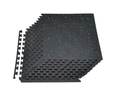 VEVOR Dėlionės formos mankštos kilimėlis, 24 vnt., 610 x 610 x 10 mm, EVA putos, juodas su mėlynais taškais