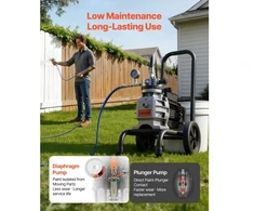 Koduva VEVOR diafragminis airless dažų purkštuvas TA-990, 1500 W, 2800 psi