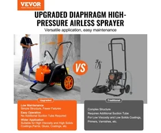 Koduva VEVOR diafragminis beorinis dažų purkštuvas, 1700 W, 3000 psi, su prailginimo strypu