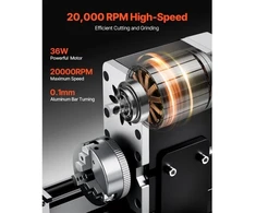 Koduva VEVOR didaktinis mini metalo tekinimo staklių staklės, 70 x 130 mm, 36 W, 20 000 aps./min., 3 žandų griebtuvas