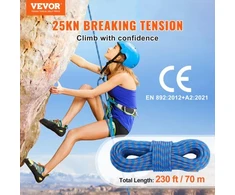 Koduva VEVOR dinaminė laipiojimo virvė, 10,2 mm, 70 m, mėlyna
