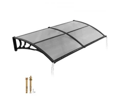 VEVOR Durų stogelis, 38 x 78 in, dūmų pilka