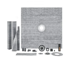 VEVOR Dušo bortelio rinkinys, 1828 x 1828 mm, su 50,8 mm PVC centrine flanše ir 101,6 mm nerūdijančio plieno grotelėmis