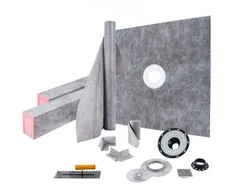 VEVOR Dušo bortelio rinkinys, 48" x 48", sandarus su centrine PVC jungiamojo flanšo dalimi ir 4" nerūdijančio plieno grotelėmis
