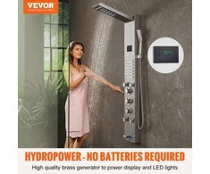 VEVOR Dušo panelė 8004FL, 6 režimai, LED, 304 nerūdijantis plienas