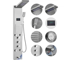 VEVOR Dušo panelė 8004FL, 6 režimai, LED, 304 nerūdijantis plienas