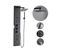 VEVOR Dušo panelės sistema, juoda, 124 cm, 7015FY