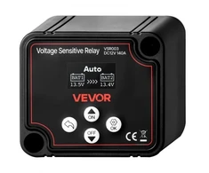 VEVOR Dvigubos baterijos izoliatorius, 12 V 140 A, rankinis ir automatinis VSR relė su LCD ekranu