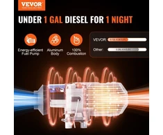 Koduva VEVOR dyzelinis oro šildytuvas, 12 V ir 24 V, 2 kW, su LCD ekranu ir nuotolinio valdymo pultu, 10 l