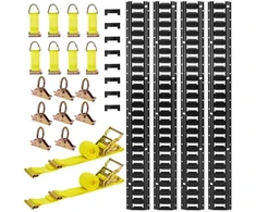 Koduva VEVOR E-Track tvirtinimo bėgių rinkinys, 4 vnt., 2,3 m, 26 dalių