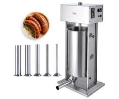VEVOR Elektrinė dešrų kimštuvė, 25 l / 55 lb vertikali, 400 W, su pėdiniu jungikliu ir 5 antgaliais