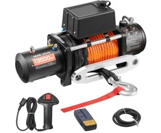VEVOR Elektrinė gervė, 13 500 lbs, 12 V DC, su sintetiniu lynu 9,5 mm x 24 m