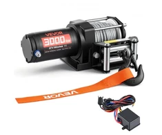 VEVOR Elektrinė gervė 1360 kg, 12 V DC ATV/UTV, plieno trosas 5 mm x 12 m, laidinis pultas