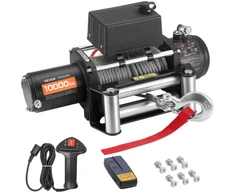 VEVOR Elektrinė gervė 4500 kg, 12 V DC, plieno lynas 8,3 mm x 19,8 m, belaidis ir laidinis pultas