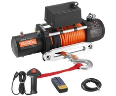 VEVOR Elektrinė gervė, 5400 kg, 12 V DC, su sintetiniu lynu 9,1 mm x 23 m