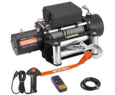 VEVOR Elektrinė gervė, 5400 kg, 12 V DC, su Φ9,1 mm x 24 m plieniniu lynu, belaidis ir laidinis valdymas