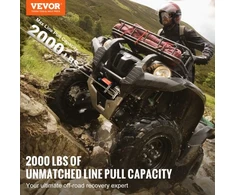VEVOR Elektrinė gervė ATV/UTV 907,2kg plieno trosas IP55 laidinis valdymas
