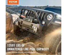 VEVOR Elektrinė gervė sunkvežimiui, 6123,5kg, plieno lynas, belaidis ir laidinis nuotolinis valdymas