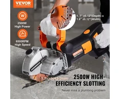 Koduva VEVOR elektrinė sienų griovelių freza KC133, 2500 W, juoda ir oranžinė