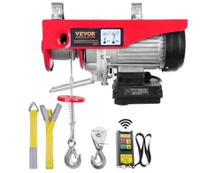 Koduva VEVOR elektrinė talė, 250 kg, 510 W, 220 V, belaidis nuotolinio valdymo pultas, 12 m