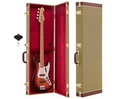Koduva VEVOR elektrinės gitaros kietas dėklas, 1050 mm, stačiakampis medinis dėklas 39 colių Tele/ST gitaroms, geltonas