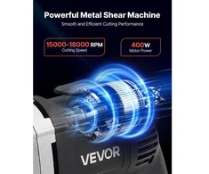 Koduva VEVOR elektrinės metalo žirklės, 4,0 A, laidinės, 360° pasukama galvutė, kintamas greitis, 2500 SPM