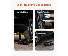 VEVOR Elektrinis automobilio domkratas, 5 t, 12 V, su įmontuotu pripūtėju, LED šviesa